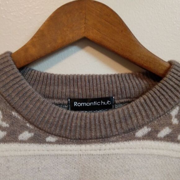 COZY KNIT FAIR ISLE FISHERMAN VINTAGE 80S 90S UGLY WINTER SWEATER GRANDP… - Picture 15 of 15